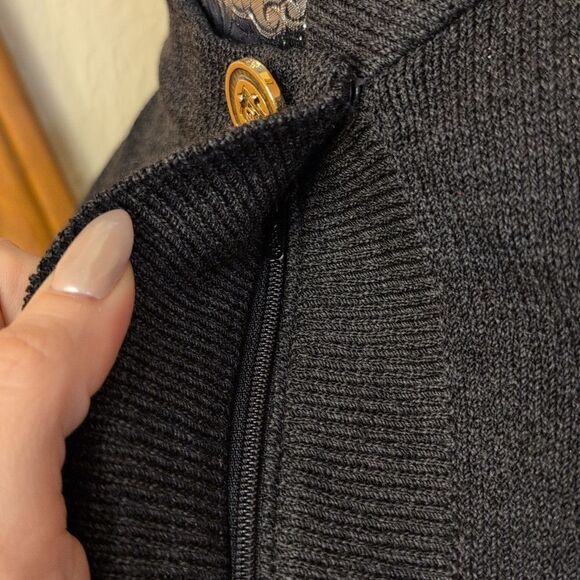St. John Knit zip front jacket minimalist dark grey size 8 - Picture 9 of 11